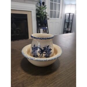 Marshall Pottery Texas, Casey Pottery, Yesteryear‎ Heart Wreath, Spongeware Set